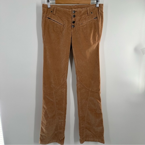 Free People Hit Back Slim Flare Corduroy Amber Pants - Picture 2 of 13
